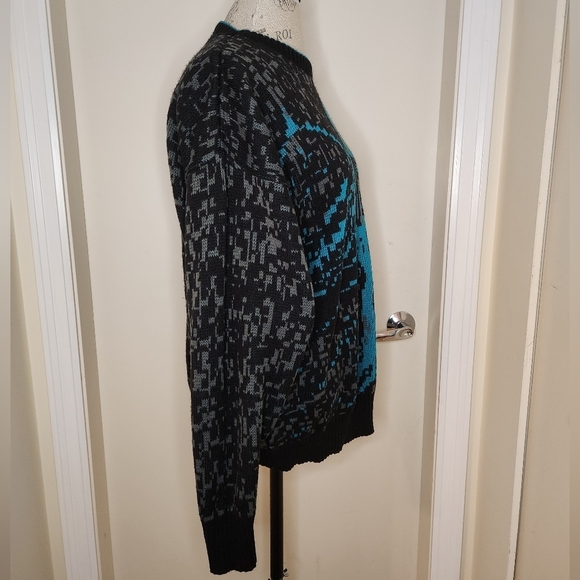 Vintage 80s pixel Pop Art sweater - Picture 3 of 7